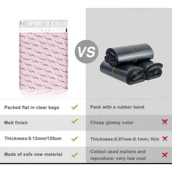 25 Piece Set Polymailers 10” x 13” Pink Lightning Bolts - Picture 2 of 2